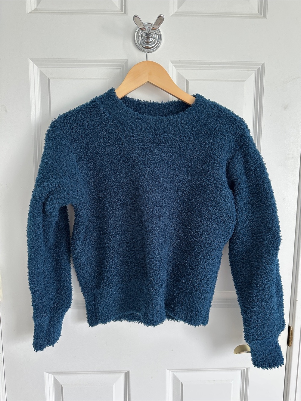 Ann Taylor Plush Crewneck Sweater in Teal